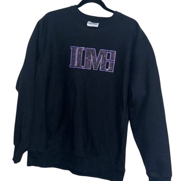 Independent Trading Company Black Rhinestone Love Sweatshirt L - Picture 1 of 7